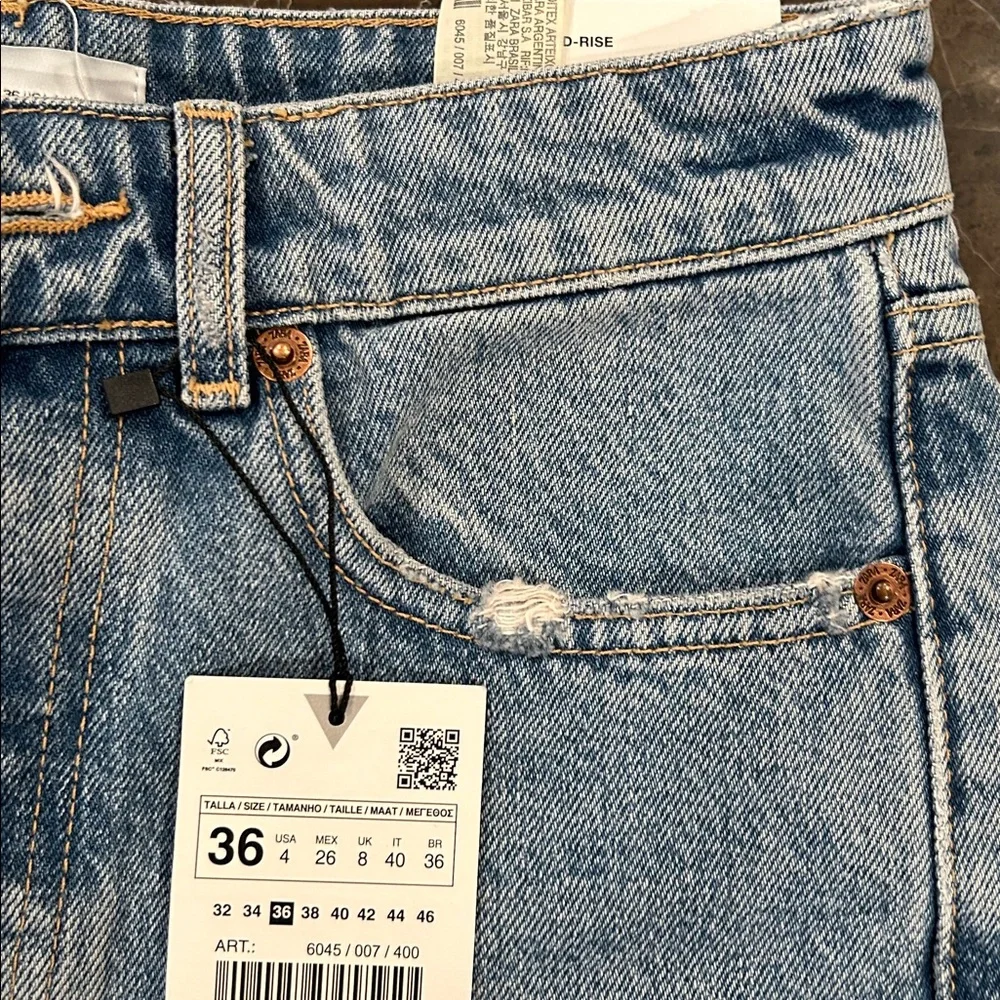 Zara Light Blue Denim Cutoff Shorts - Picture 7 of 9